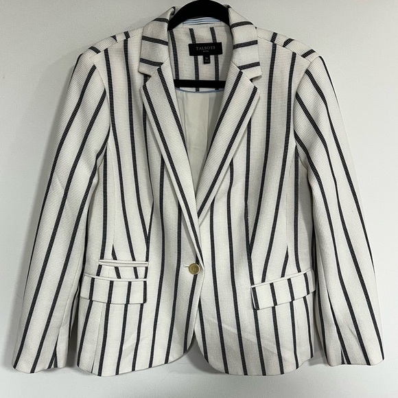 Talbots Nautical Striped Blazer Jacket - Picture 3 of 12